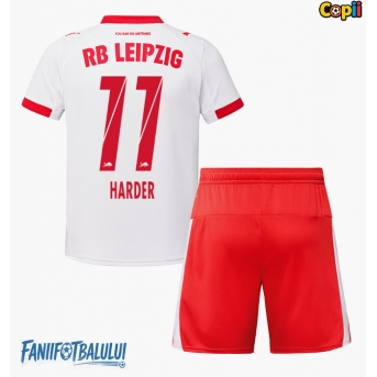 RB Leipzig Conrad Harder #11 Echipament de Fotbal Replică 2025-26 Copii Acasa (+ Șorturi)